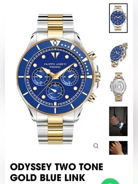 Filippo Loreti Odyssey Two Tone Gold Blue Watch